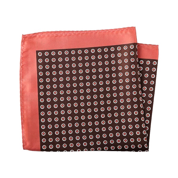 Saidra Brown & Orange Dot Pocket Square for Men – Stylish Accent