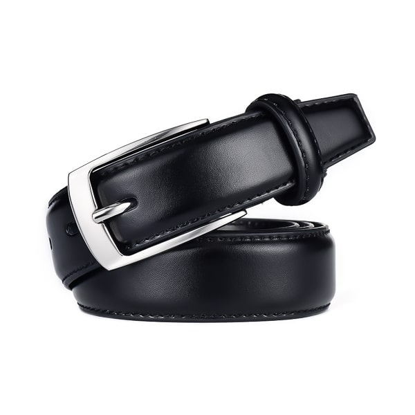Saidra Premium Classic Black Leather Belt for Men