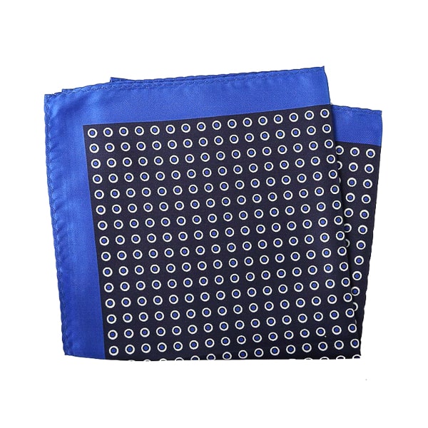 Saidra Dark Blue Dot Pocket Square for Men – Elegant & Classy