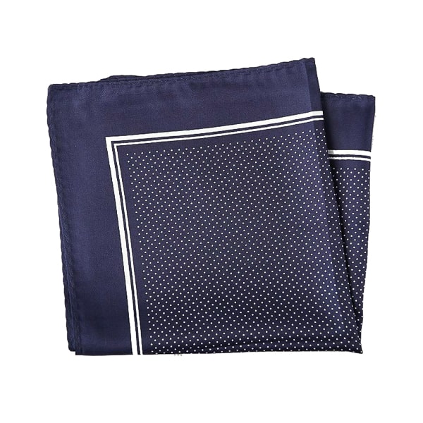 Saidra Navy Blue Micro Dot Pocket Square for Men – Elegant Formal Style