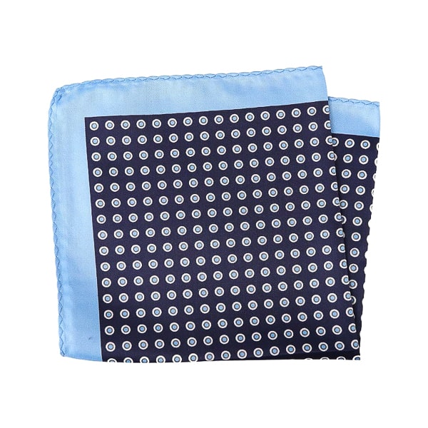 Saidra Navy & Light Blue Dot Pocket Square for Men – Refined & Modern Look