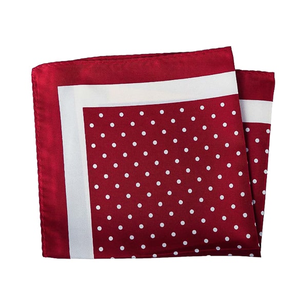 Saidra Red Dotted Pocket Square for Men – Elegant & Timeless