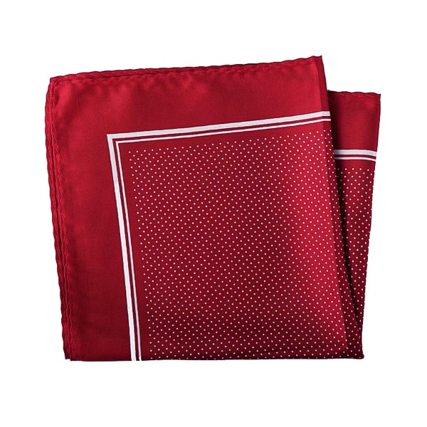 Saidra Red Micro Dot Pocket Square for Men – Stylish & Sophisticated